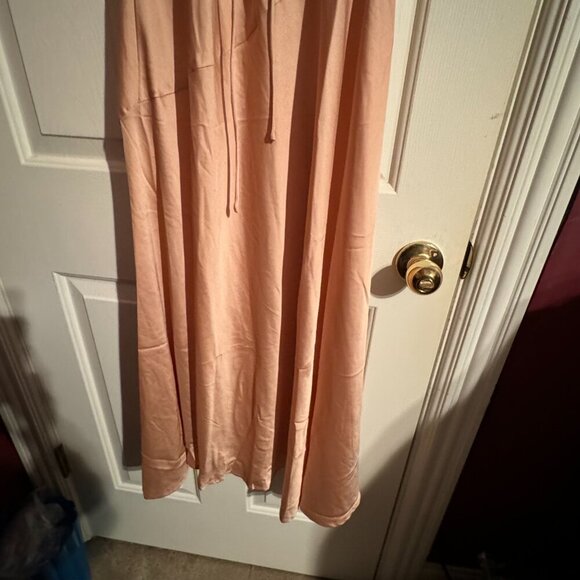 ASTR The Label Blush Satin Slip Dress with Criss Cross Back and Slit Size Medium - Picture 7 of 11